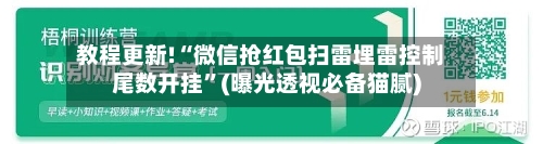 教程更新!“微信抢红包扫雷埋雷控制尾数开挂”(曝光透视必备猫腻)-第2张图片