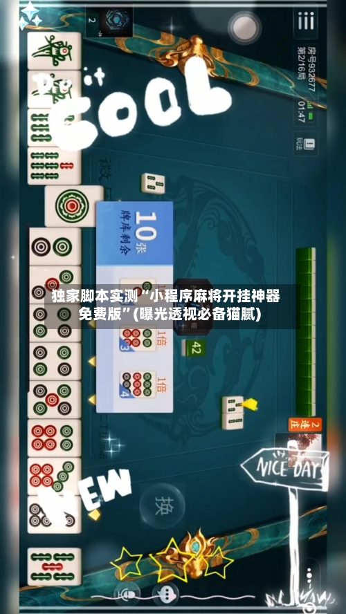 独家脚本实测“小程序麻将开挂神器免费版”(曝光透视必备猫腻)